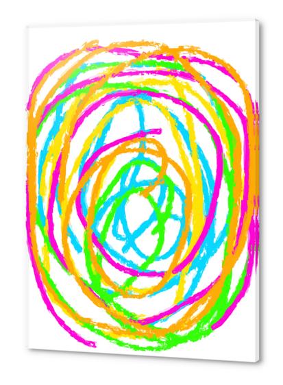 graffiti circle drawing abstract in pink blue green orange yellow Acrylic prints by Timmy333