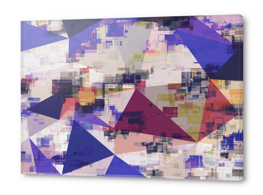 psychedelic geometric triangle polygon pattern abstract in blue purple brown Acrylic prints by Timmy333