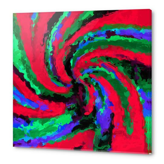 psychedelic graffiti splash painting abstract in red green blue Acrylic prints by Timmy333