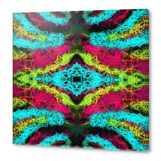 psychedelic graffiti geometric drawing abstract in blue pink yellow Acrylic prints by Timmy333