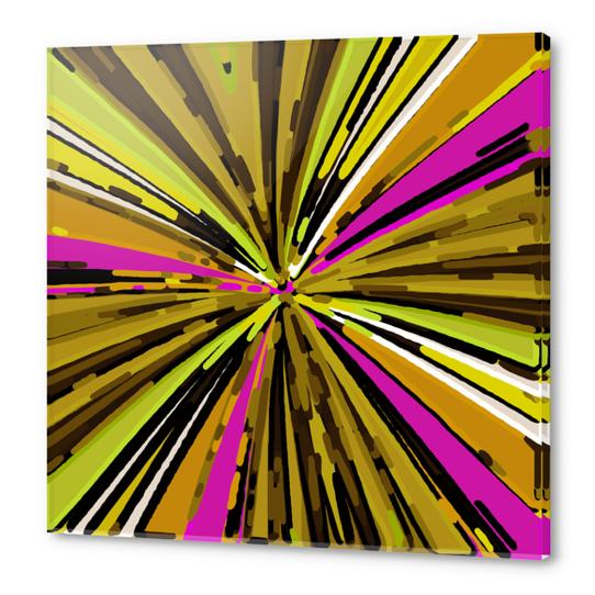 psychedelic geometric graffiti line pattern painting abstract in yellow green brown pink Acrylic prints by Timmy333