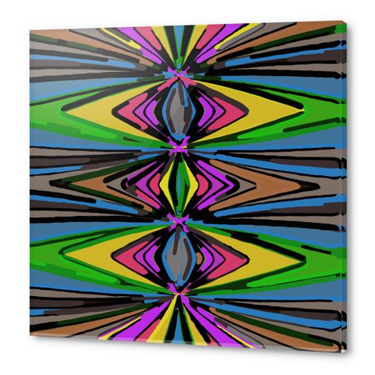 psychedelic geometric graffiti triangle pattern in pink green blue yellow and brown Acrylic prints by Timmy333