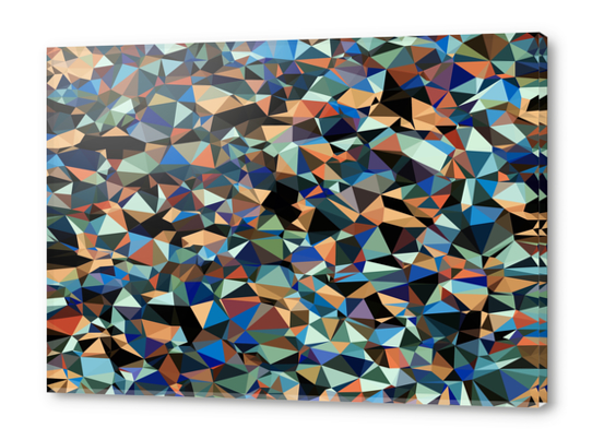 vintage psychedelic geometric triangle polygon pattern abstract in brown blue green Acrylic prints by Timmy333