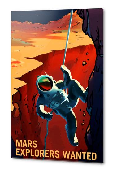 Explorers Wanted on the Journey to Mars - NASA KSC Space Tourism Poster Acrylic prints by Space Travel