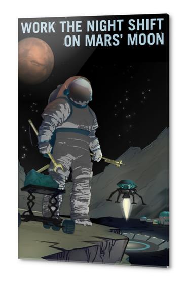 Work the Night Shift on Martian Moon Phobos - NASA KSC Space Tourism Poster Acrylic prints by Space Travel