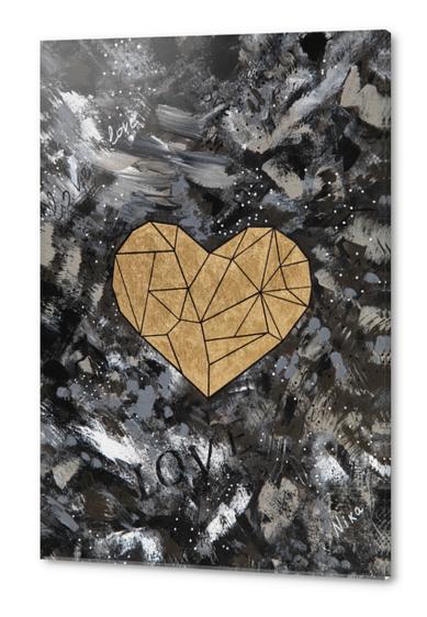 Golden Heart Acrylic prints by Nika_Akin