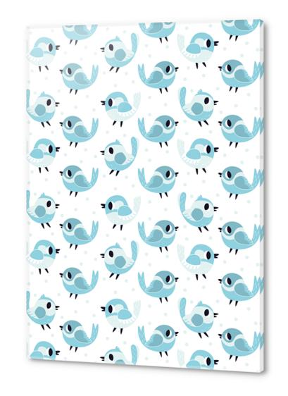 Blue Birds Pattern Acrylic prints by Claire Jayne Stamper