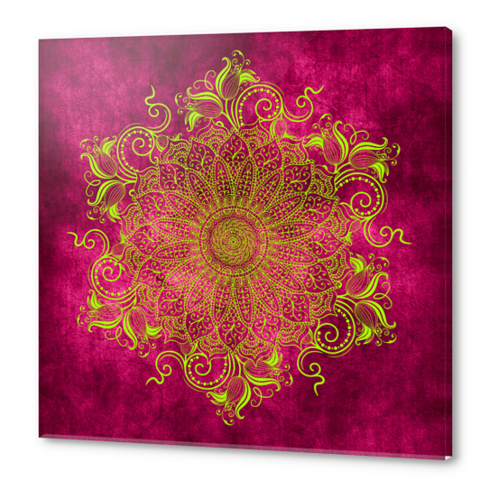 Mandala - Pink Lemon Acrylic prints by aleibanez