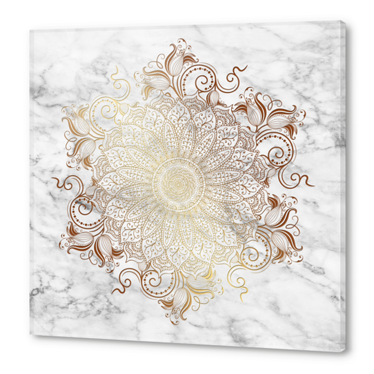 Mandala - Gold Acrylic prints by aleibanez