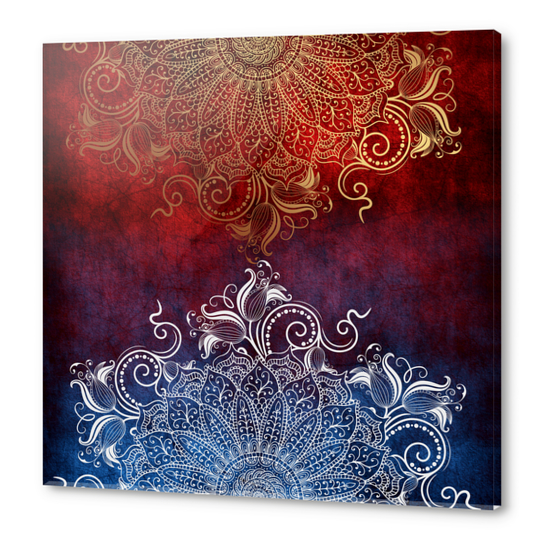 Mandala - Fire & Ice Acrylic prints by aleibanez