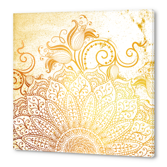 Mandala - Golden Brush Acrylic prints by aleibanez