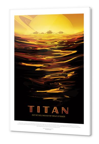 Titan: Ride the Tides Through the Throat of Kraken - NASA JPL Space Travel Poster Acrylic prints by Space Travel