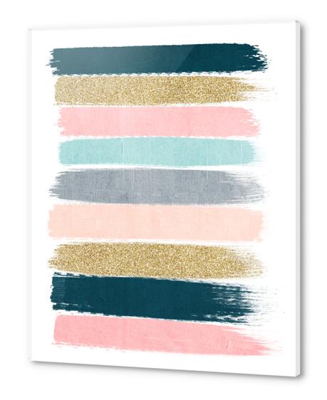 Zara - Brushstroke glitter trendy girly art print and phone case for young trendy girls Acrylic prints by Charlotte Winter