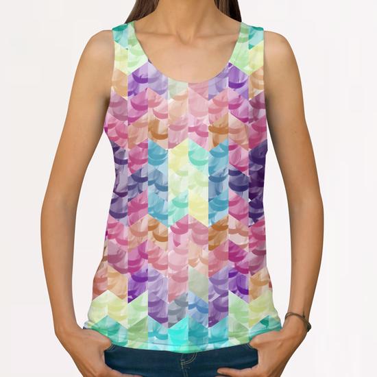 Abstract Geometric Background #14 All Over Print Tanks by Amir Faysal