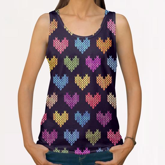 Colorful Knitted Hearts X 0.1 All Over Print Tanks by Amir Faysal