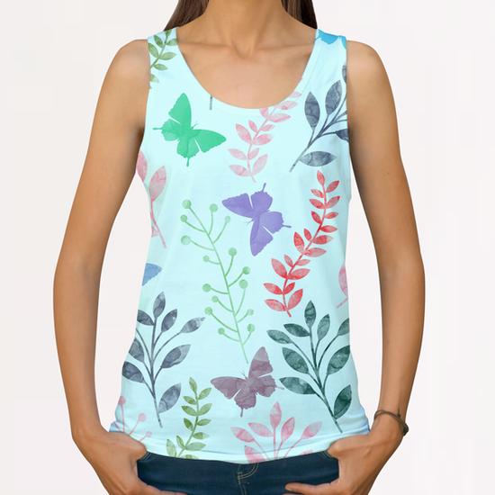 Floral and Butterfly X 0.1 All Over Print Tanks by Amir Faysal