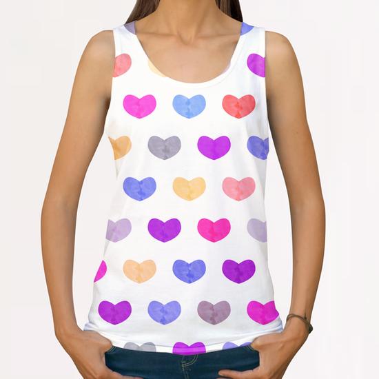 Cute Hearts #2 All Over Print Tanks by Amir Faysal