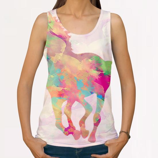 Abstract Horse  All Over Print Tanks by Amir Faysal