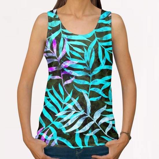 Watercolor Tropical Palm Leaves X 0.4 All Over Print Tanks by Amir Faysal