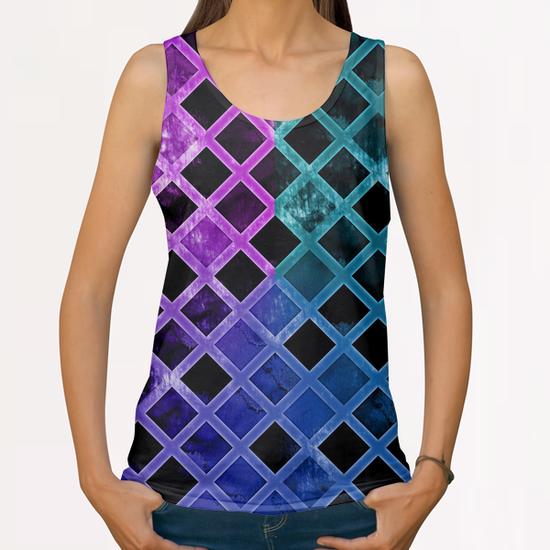 Abstract Geometric Background #5 All Over Print Tanks by Amir Faysal