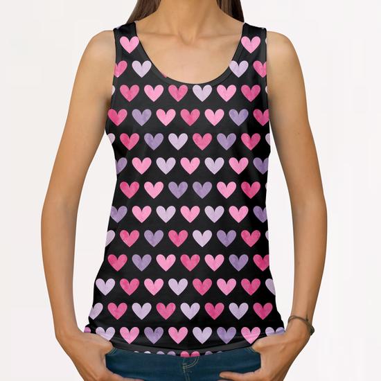 Cute Hearts All Over Print Tanks by Amir Faysal