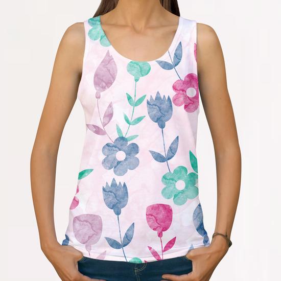 Watercolor Floral X 0.8 All Over Print Tanks by Amir Faysal