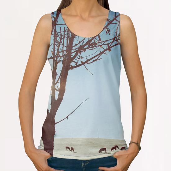 Tree and Cows All Over Print Tanks by Salvatore Russolillo