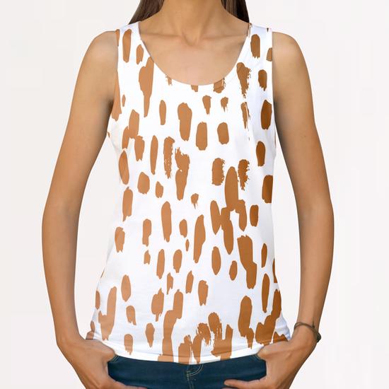 Copper Brushstrokes All Over Print Tanks by Uma Gokhale