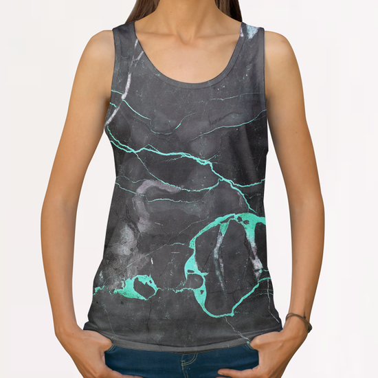 Blue and Grey Marble All Over Print Tanks by cafelab