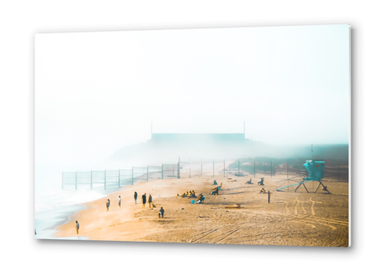 foggy sky and sandy beach at Point Mugu State Park, California, USA Metal prints by Timmy333