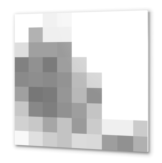 graphic design geometric pixel square pattern abstract in black and white Metal prints by Timmy333