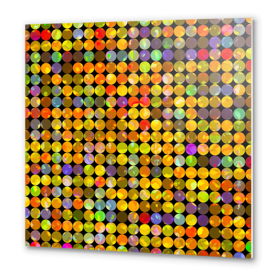 colorful geometric circle pattern abstract in orange yellow blue red Metal prints by Timmy333