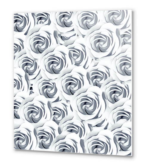 rose pattern texture abstract background in black and white Metal prints by Timmy333