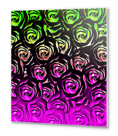 rose pattern texture abstract background in green and pink Metal prints by Timmy333