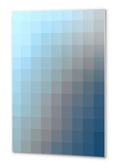 blue graphic design geometric pixel square pattern abstract background Metal prints by Timmy333