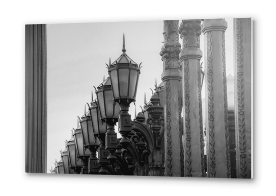 Urban Light at LACMA Los Angeles California USA in black and white Metal prints by Timmy333