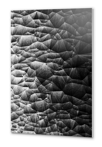 geometric triangle shape abstract background in black and white Metal prints by Timmy333