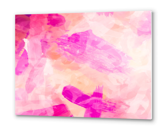 splash painting texture abstract background in pink Metal prints by Timmy333