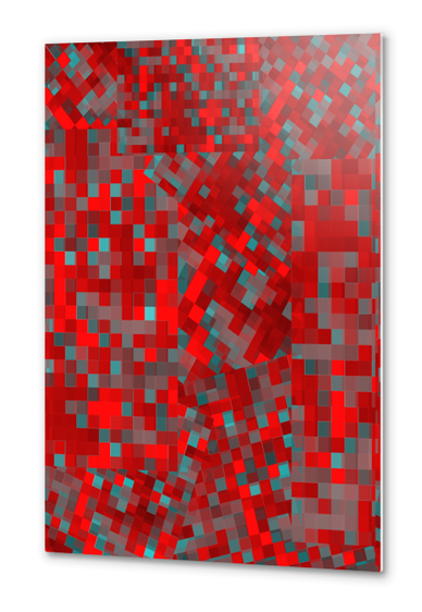 graphic design geometric pixel square pattern abstract background in red blue Metal prints by Timmy333