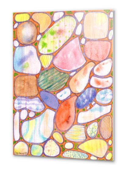 . Friendly Colorful Pebbles Pattern Metal prints by Heidi Capitaine