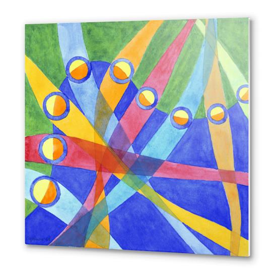 . Mingling Colored Stripes  Metal prints by Heidi Capitaine