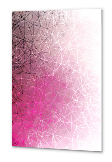 fractal graphic design geometric line pattern abstract background in pink Metal prints by Timmy333