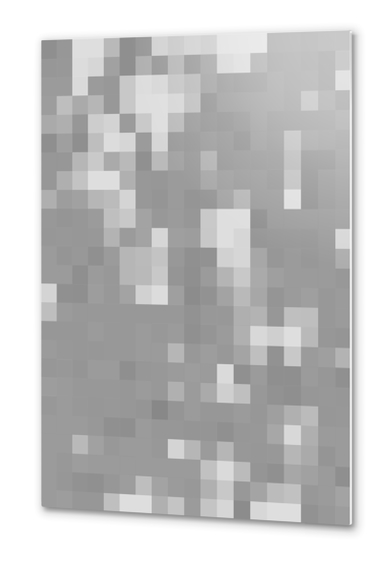 graphic design pixel geometric square pattern abstract background in black and white Metal prints by Timmy333