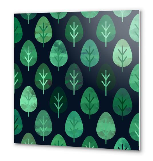 Watercolor Forest Pattern Metal prints by Amir Faysal