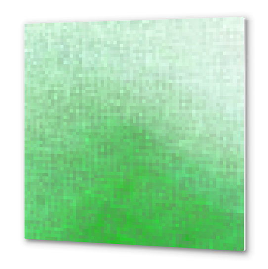 geometric pixel square pattern abstract background in green Metal prints by Timmy333