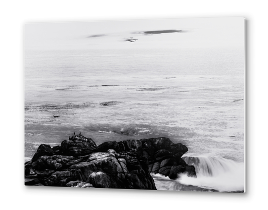 ocean sunset view in California USA in black and white Metal prints by Timmy333