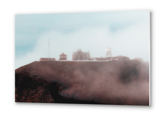 mountain with foggy blue sky at Big Sur, California, USA Metal prints by Timmy333