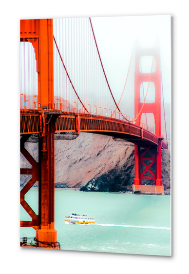 Boat and bridge view at Golden Gate Bridge, San Francisco, USA Metal prints by Timmy333