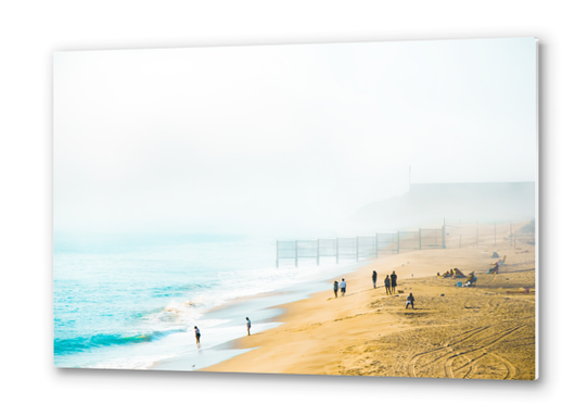 sandy beach with foggy sky at Point Mugu State Park, California, USA Metal prints by Timmy333