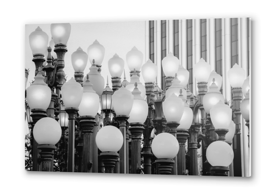 Urban Light at LACMA Los Angeles California USA in black and white Metal prints by Timmy333